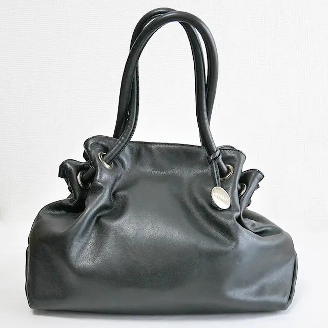 良品　FURLA フルラ　ハンドバッグ　カルメン　シボ革　肩掛け　ブラック FURLA フルラ カルメン ハンドバッグ 肩掛け ショルダー トート