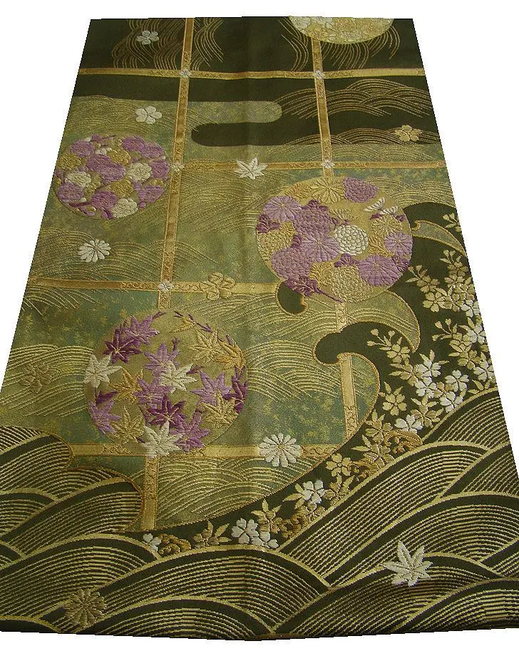 Thumbnail of ★Excellent Condition: Imperial Purple Nishijin-ori Fukuro Obi (Silk) for Formal Wear and Plain Kimono, Ready to Wear ＜F820＞★