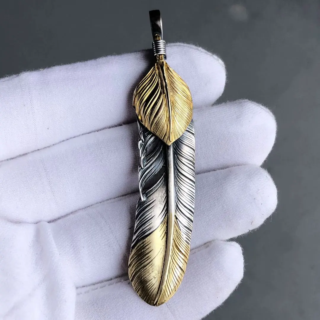 S925 羽毛項鍊 上金先金 的縮圖