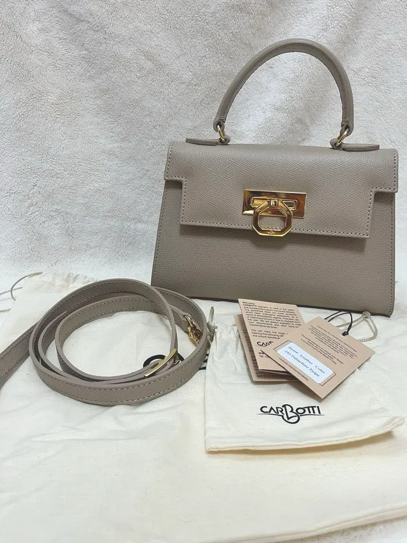 【美品】カルボッティ　carbotti エレナ　トープ CARBOTTI カルボッティ ハンドバッグ ELENA 243 V2 エレナ