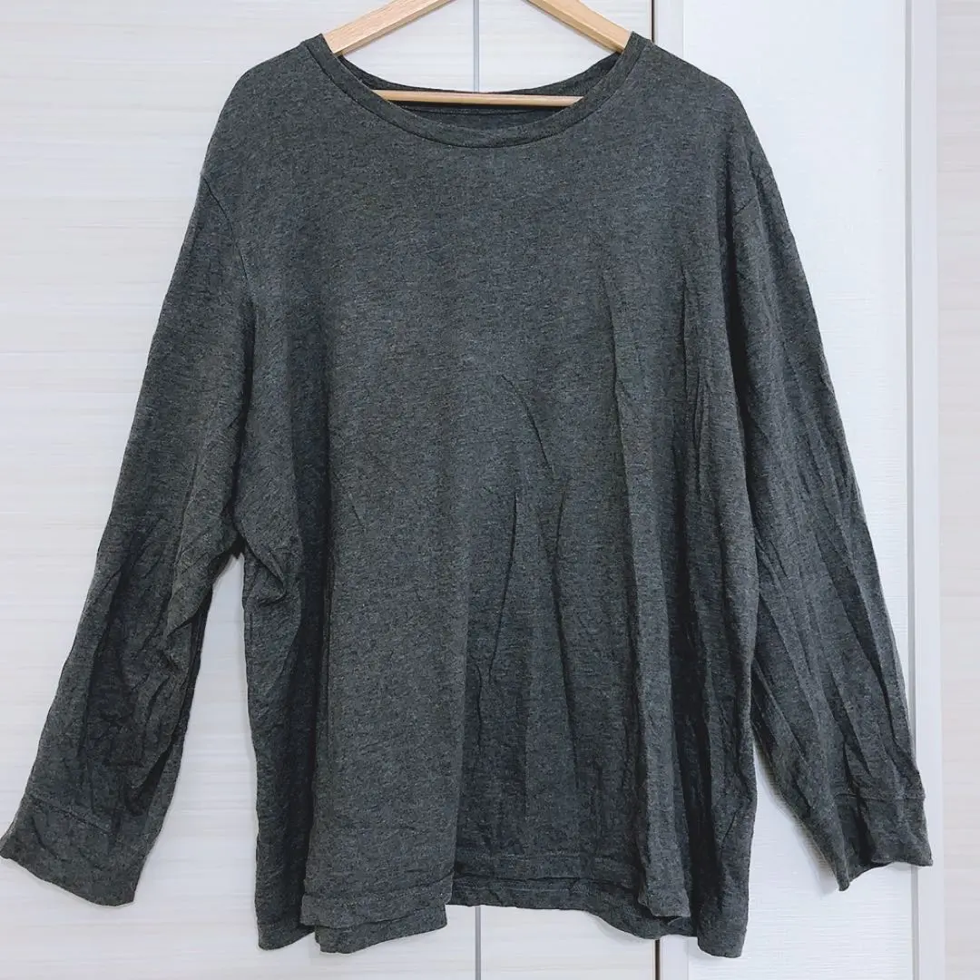 Thumbnail of GEORGE Gray 【2XL】 Long-sleeved T-shirt Dark Gray, 100% Cotton