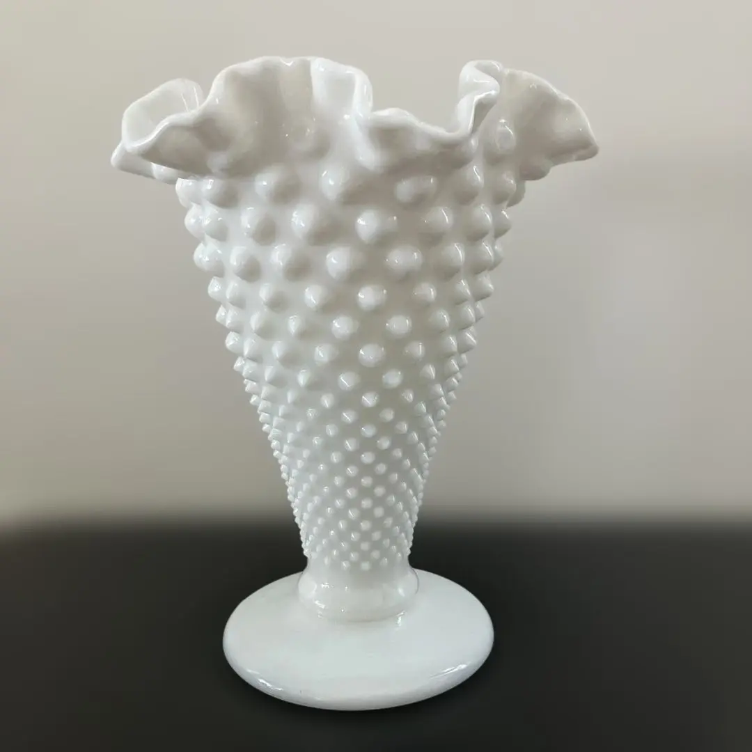 フェントン⭐︎ホブネイル クランベリーガラス フラワーベース Fenton フェントン ホブネイル USA ヴィンテージ パフューム