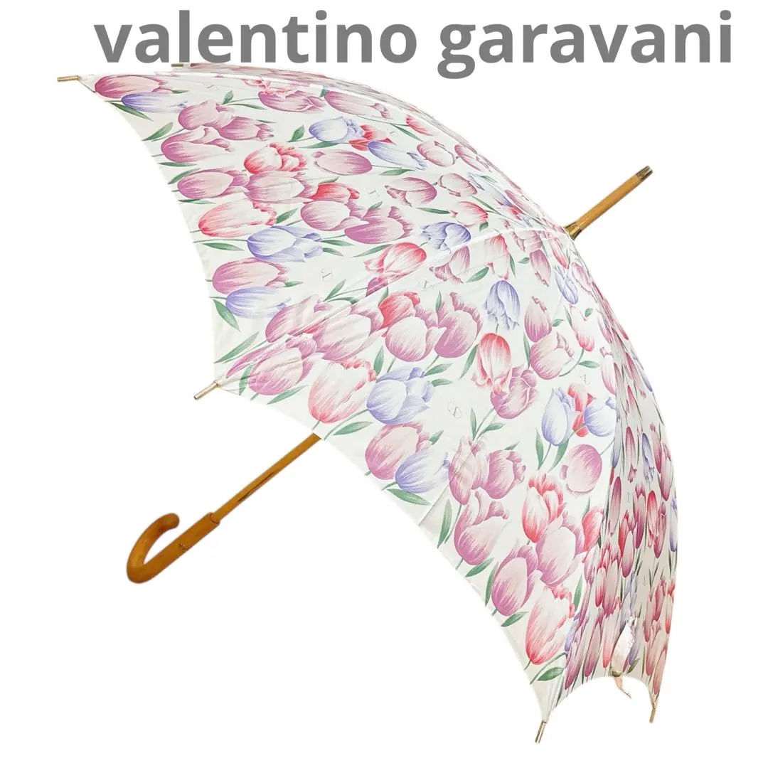 ヴァレンティノ　ガラヴァーニ 長傘 VALENTINO GARAVANIO ロゴ 長傘 雨傘 アンブレラ 赤 - メルカリ