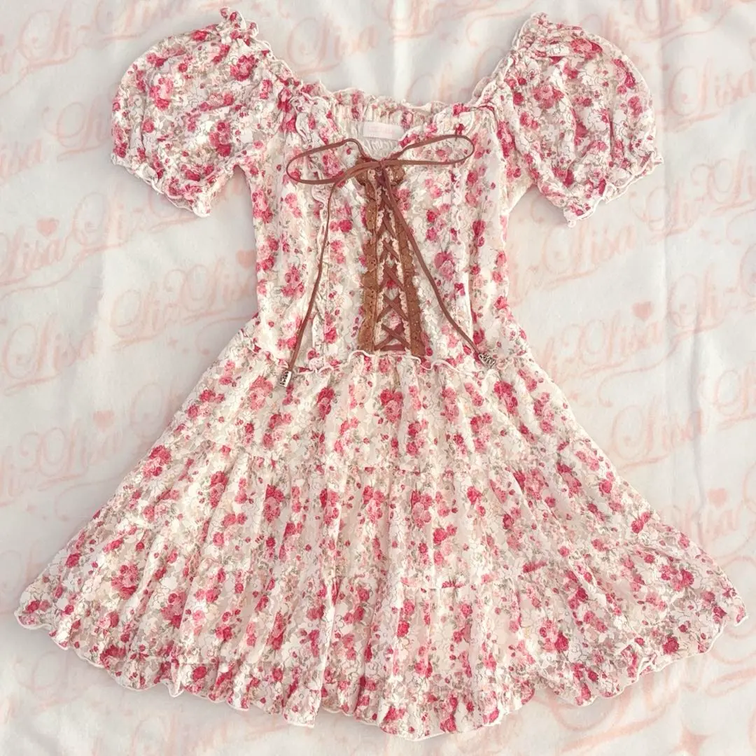 Thumbnail of LIZ LISA Floral Powernet Dress Short Sleeve Floral Lace