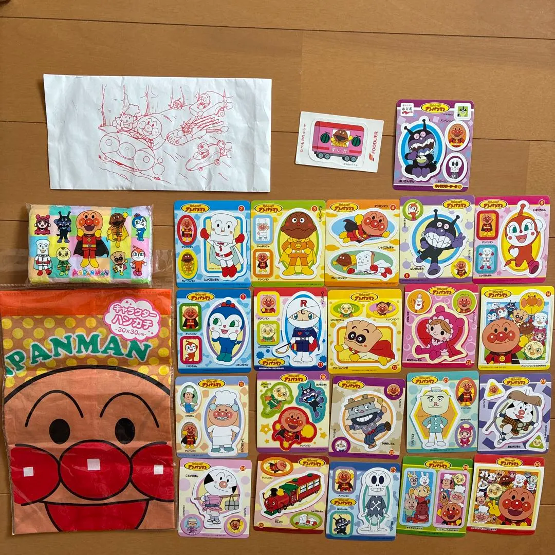 Thumbnail of Anpanman handkerchief, tissues, stickers, pouch, matching game, activity notebook