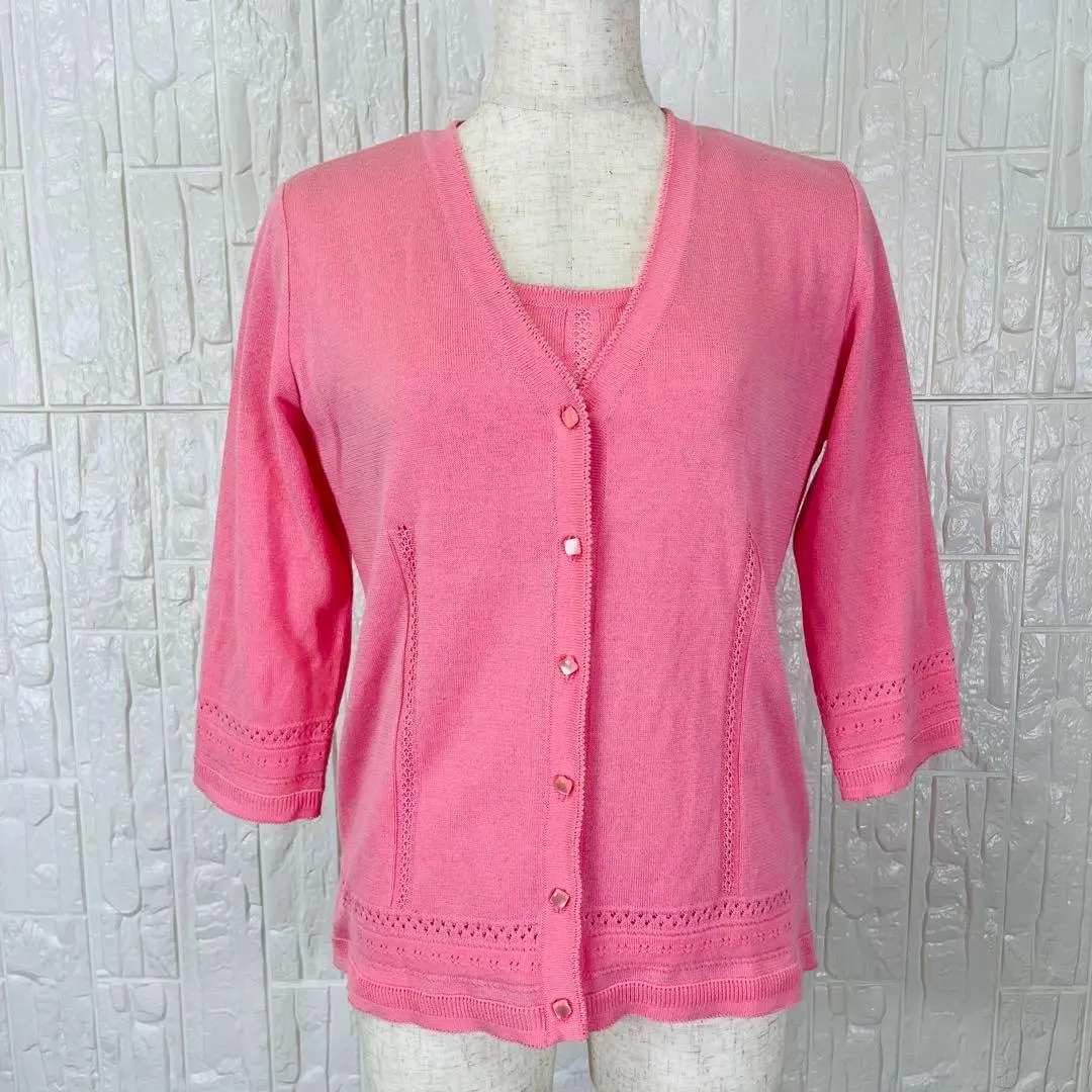 Thumbnail of Air Conditioning対策: PERCENT PERCE Pink Cardigan, Short Sleeves 【118】