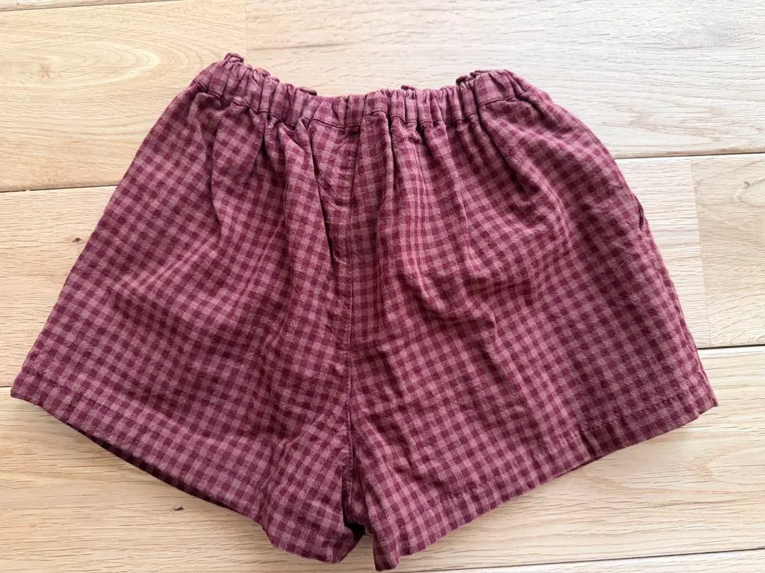 Thumbnail of Red-brown plaid pants, 80 cm
