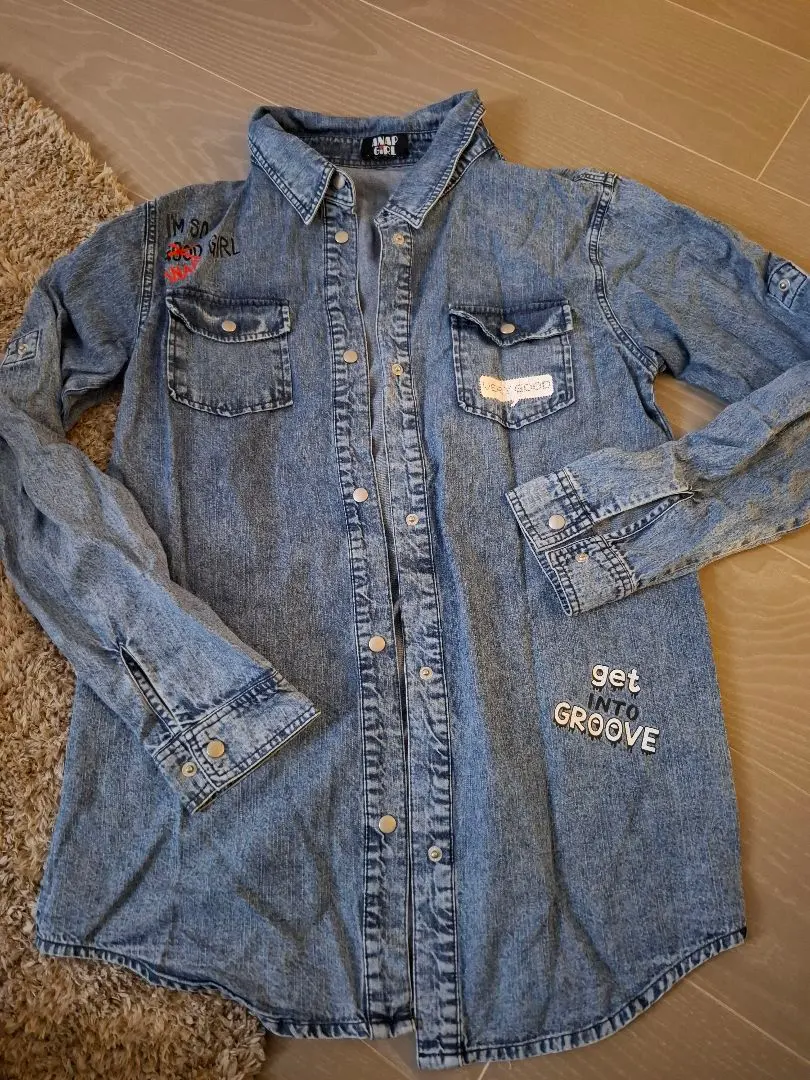 ANAP GIRL 牛仔襯衫 的縮圖