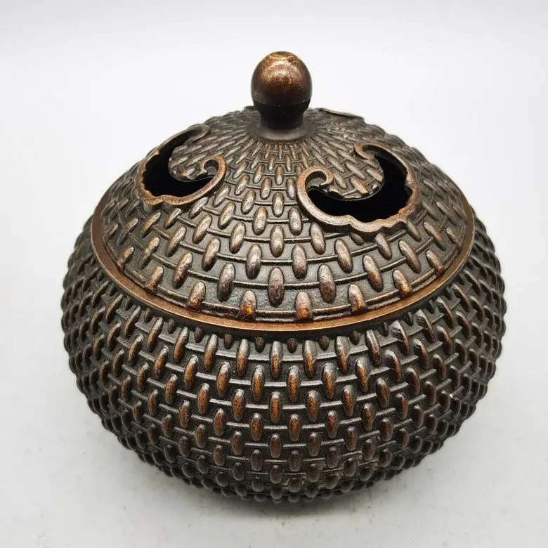 Thumbnail of Bronze Censer with Auspicious Cloud Pierced Carving, Tea Ceremony Utensils, Incense Utensils, Decorative Items, Crafts, Ornaments