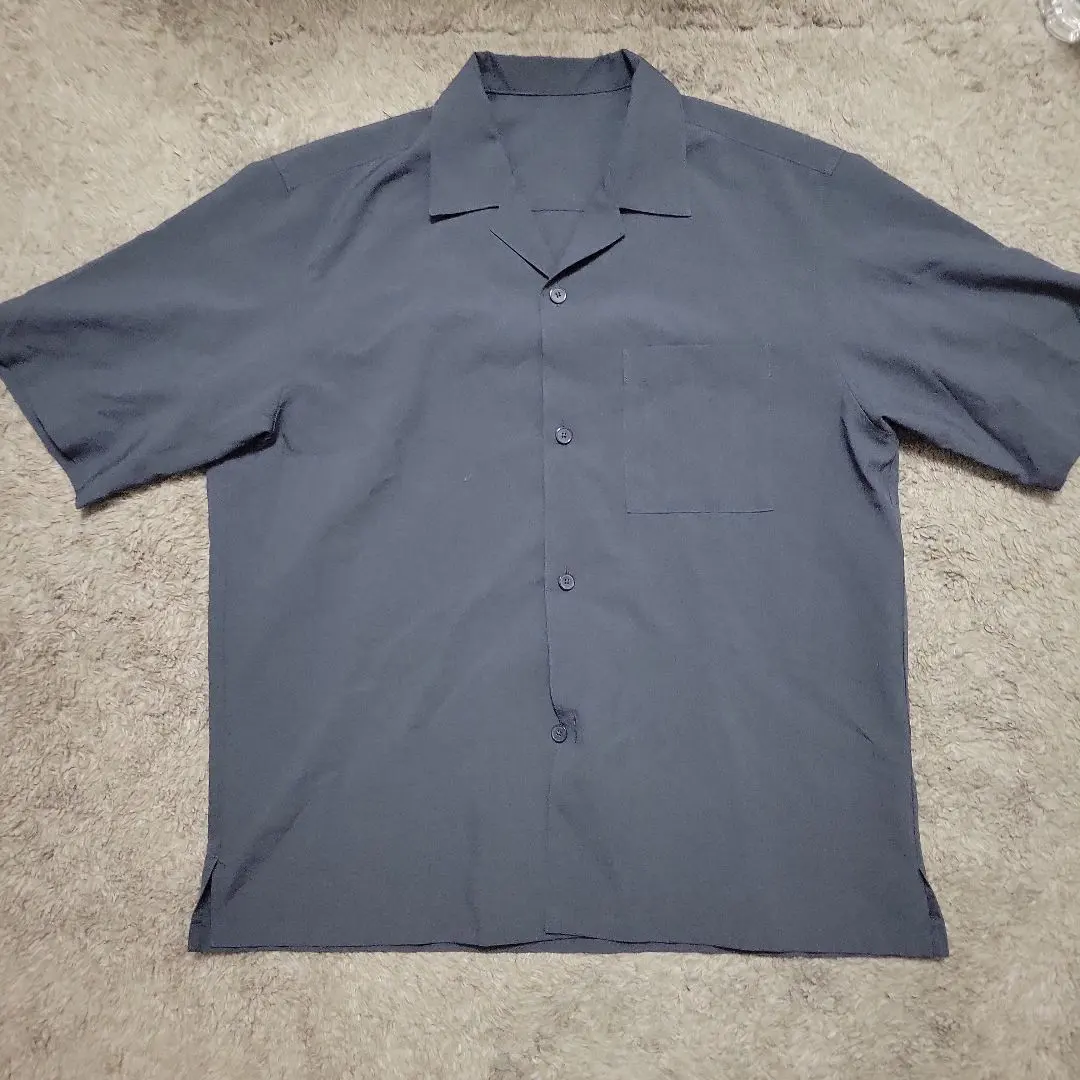 Thumbnail of Dark blue open collar shirt