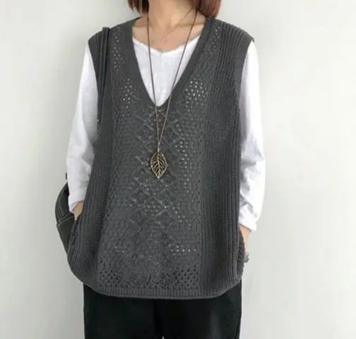 24SSVERMEIL par iena ストローヤーンワイドメッシュベスト