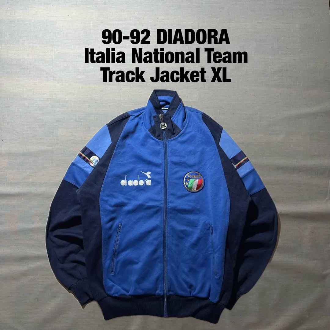 【00s】diadora サッカー イタリア代表 ナイロンジャケット ブラック diadora ディアドラ サッカーイタリア代表 ナイロンジャケット