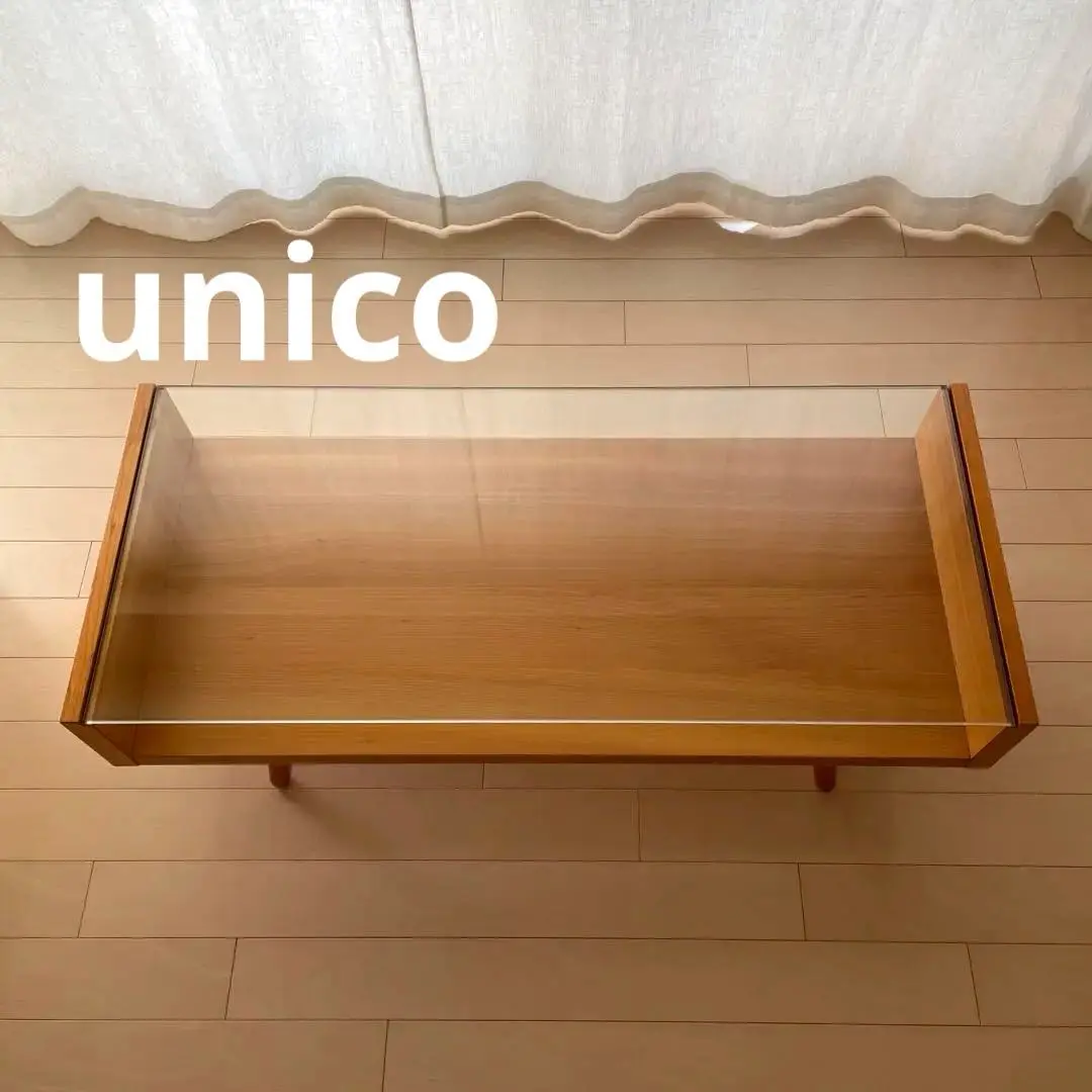 unico】ウニコ Ecco(エッコ) ガラステーブル センターテーブル