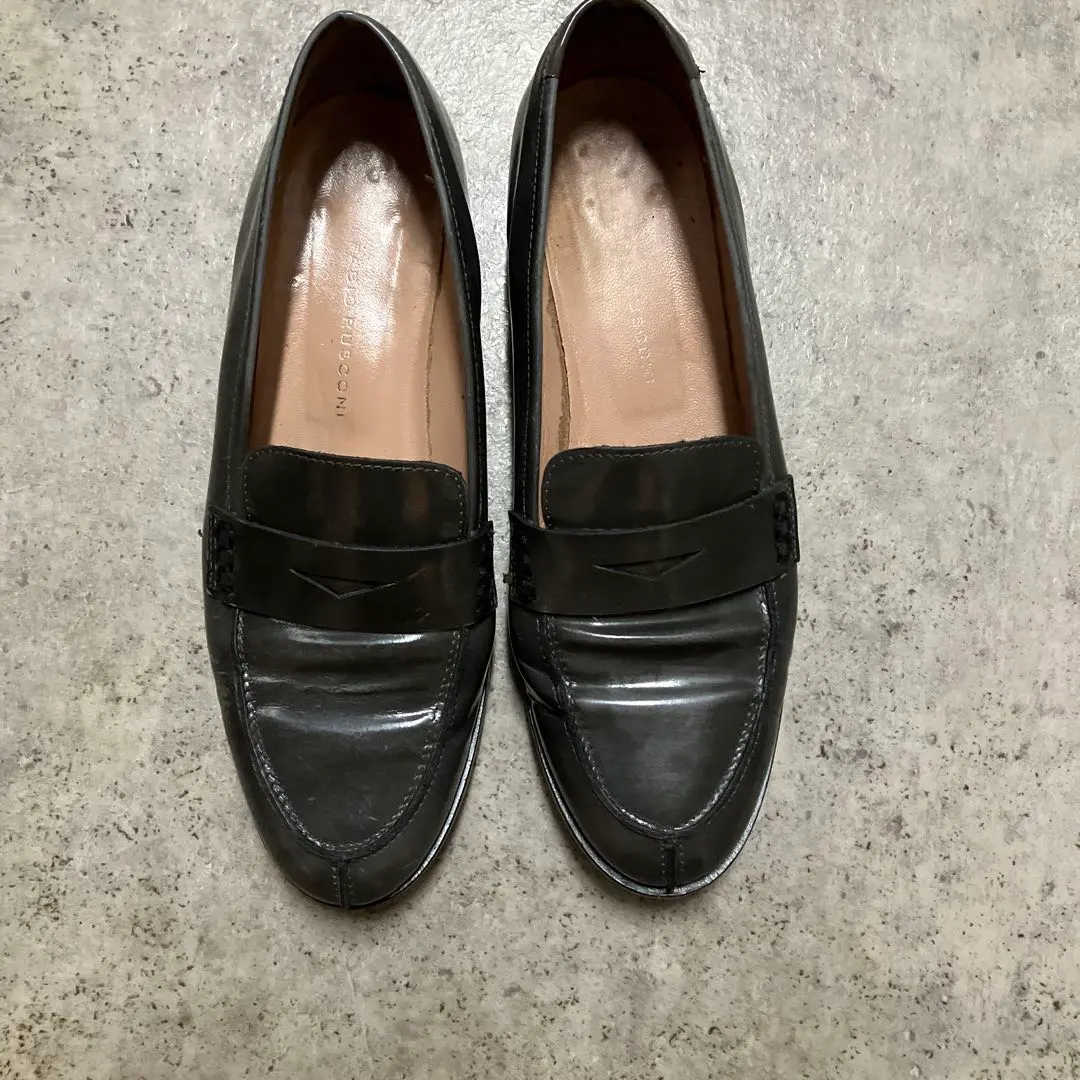 Thumbnail of Fabio Rusconi Gray Leather Loafers Slip-ons