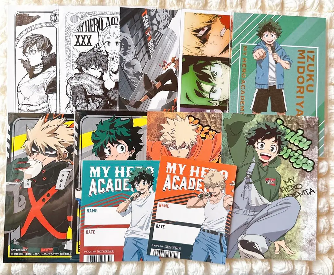 Thumbnail of My Hero Academia postcard: Izuku Midoriya, Katsuki Bakugo, Don Quijote bonus