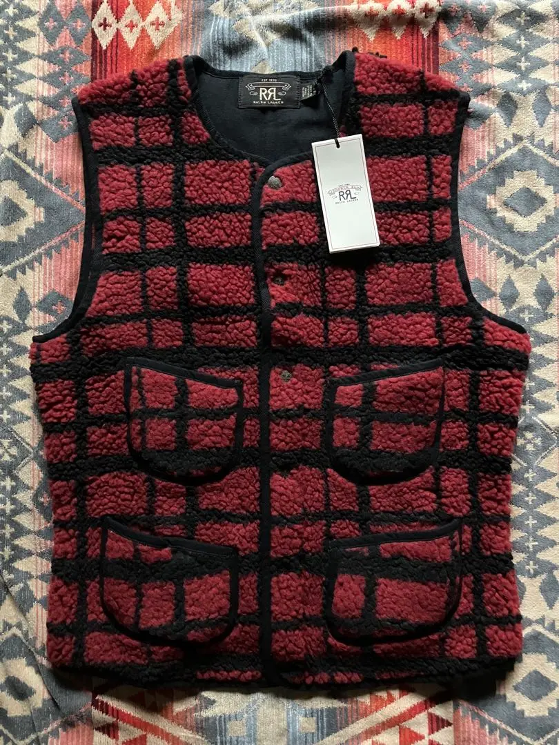 RRL ベスト サイズS　中古 ＪＥＮＫＩＮＳ　ＱＵＩＬＴＥＤ　ＯＸＦＯＲＤ　ＶＥＳＴ　フライトベスト　ラルフビンテージダブルアールエル RRL ベスト サイズS 中古 ＪＥＮＫＩＮＳ ＱＵＩＬＴＥＤ ＯＸＦＯＲＤ