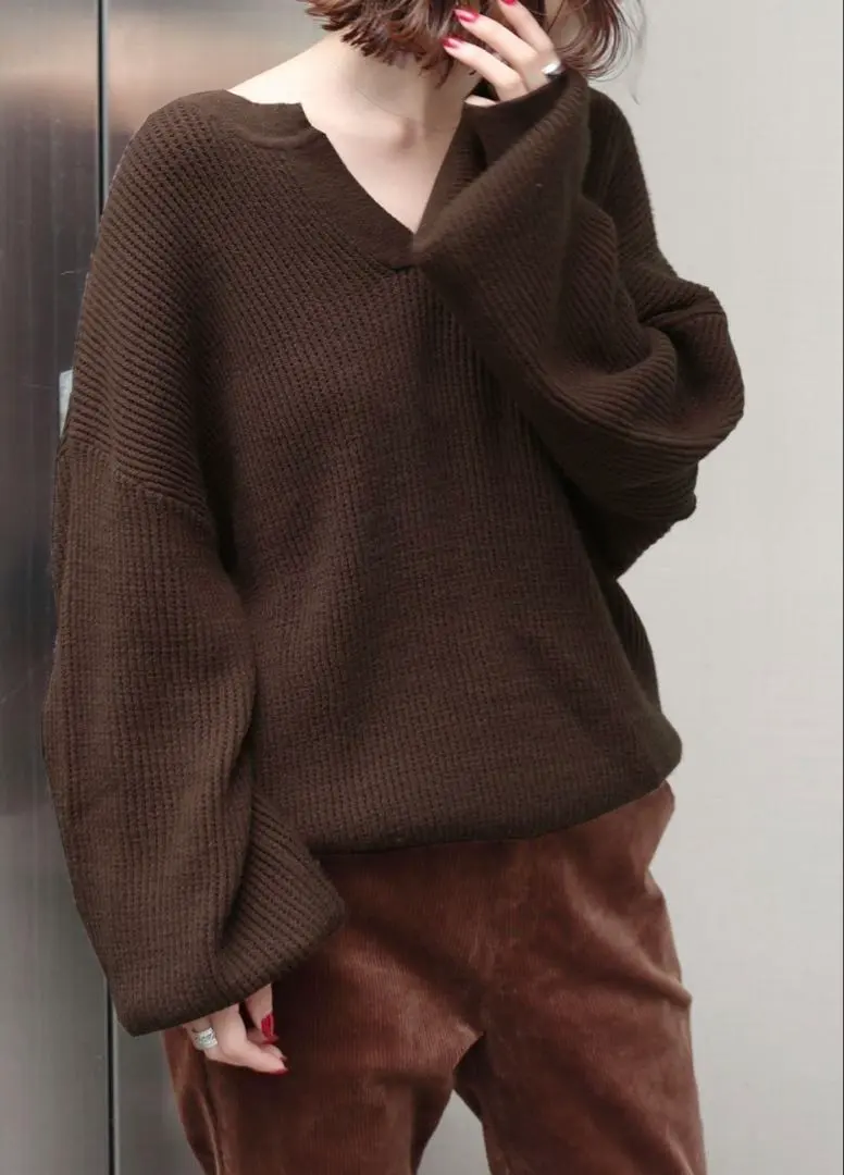 Thumbnail of Ungrid Slit Neck Waffle Knit - Free Size