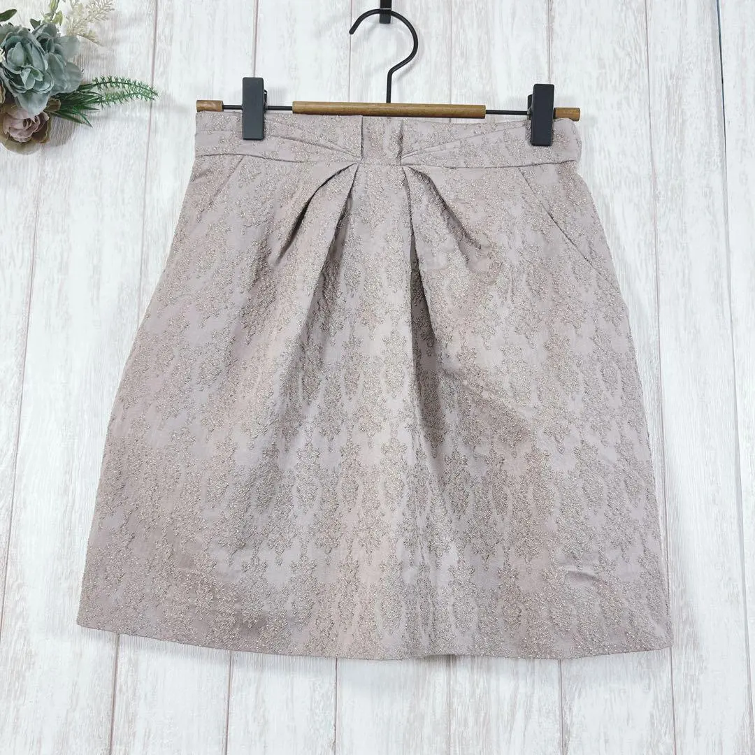 Thumbnail of ☆ Rirandture (1) Mini Tight Skirt Beige Lame High Waist