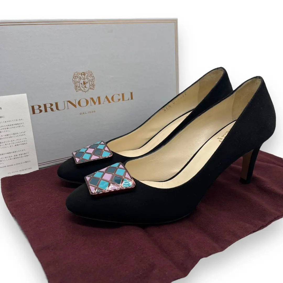 Thumbnail of Unused Class ■ Bruno Magli Suede Heel Pumps Black Accessories 37 1/2