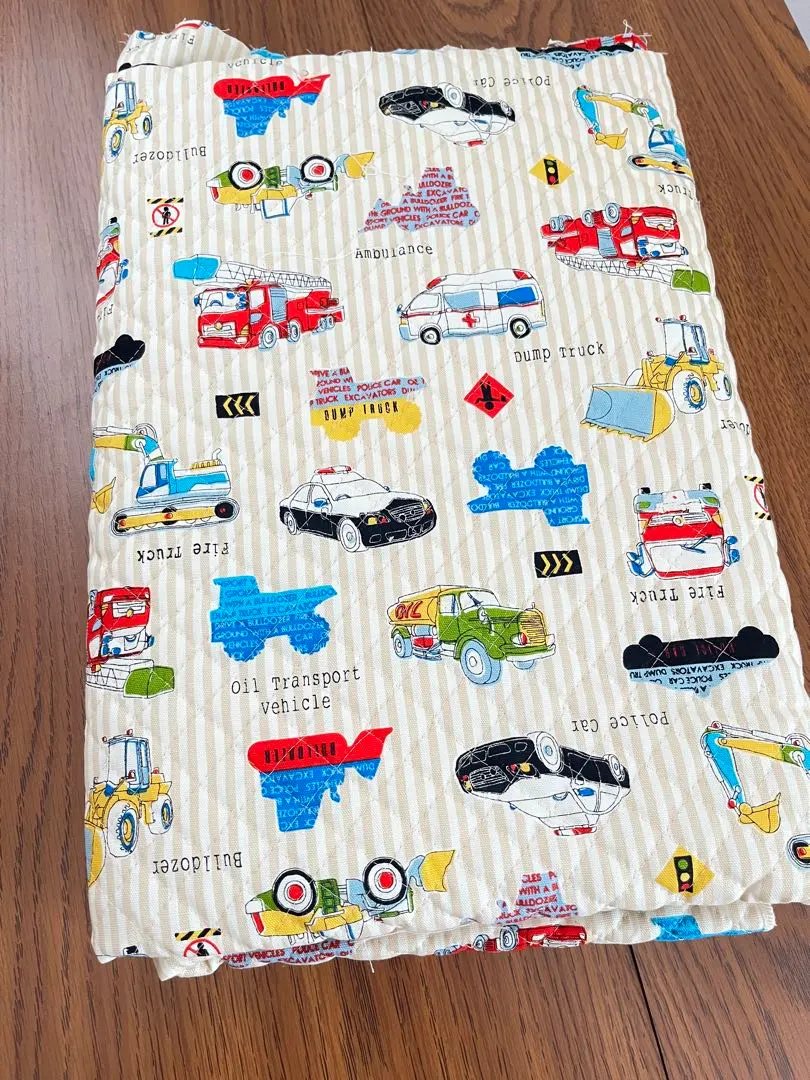 拼布 布料 入園 車輛 交通工具 警車 消防車 的縮圖