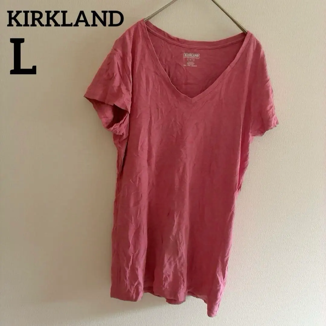 Thumbnail of KIRKLAND 【L】 V-neck T-shirt Pink Short Sleeve T-shirt Sports