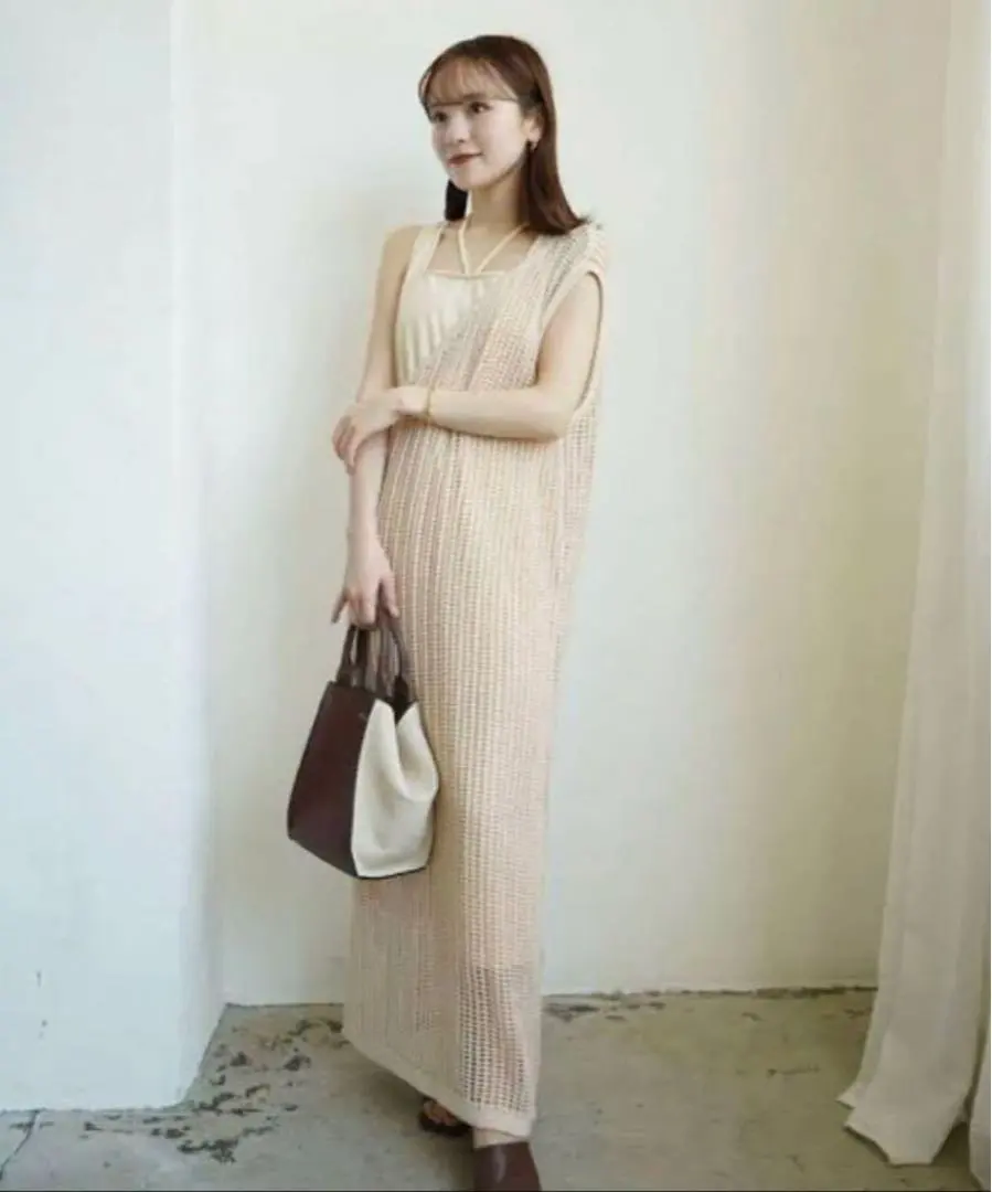 Thumbnail of Acka half mesh knit one-piece