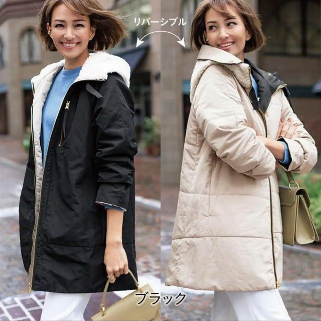 美品 ドゥクラッセ マジカルサーモ・ボアフードコート マジカルサーモ・ボアフードコート/40代50代からのレディース