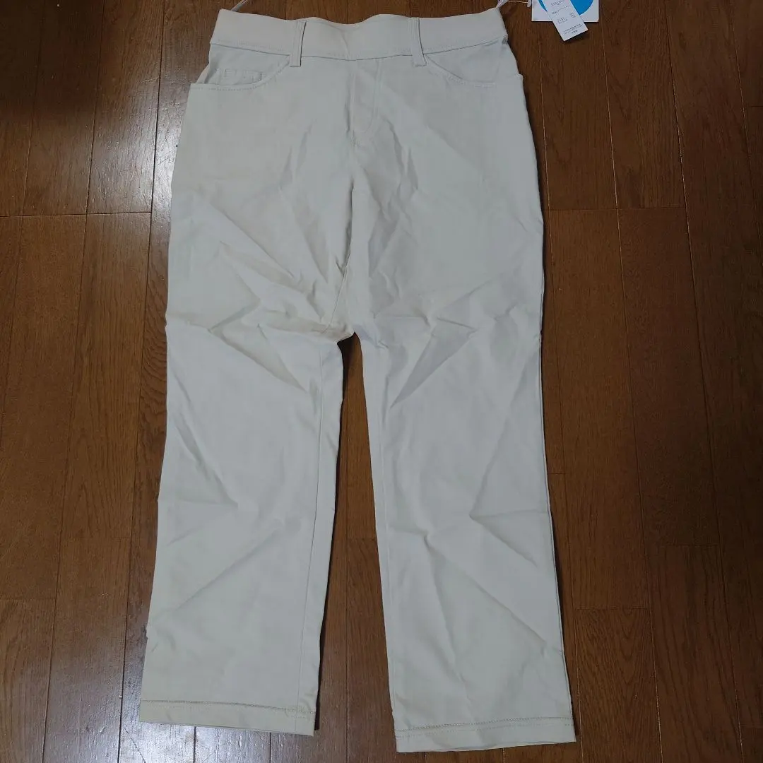 Thumbnail of Beige Straight Leg Casual Pants, Stretch, Size M