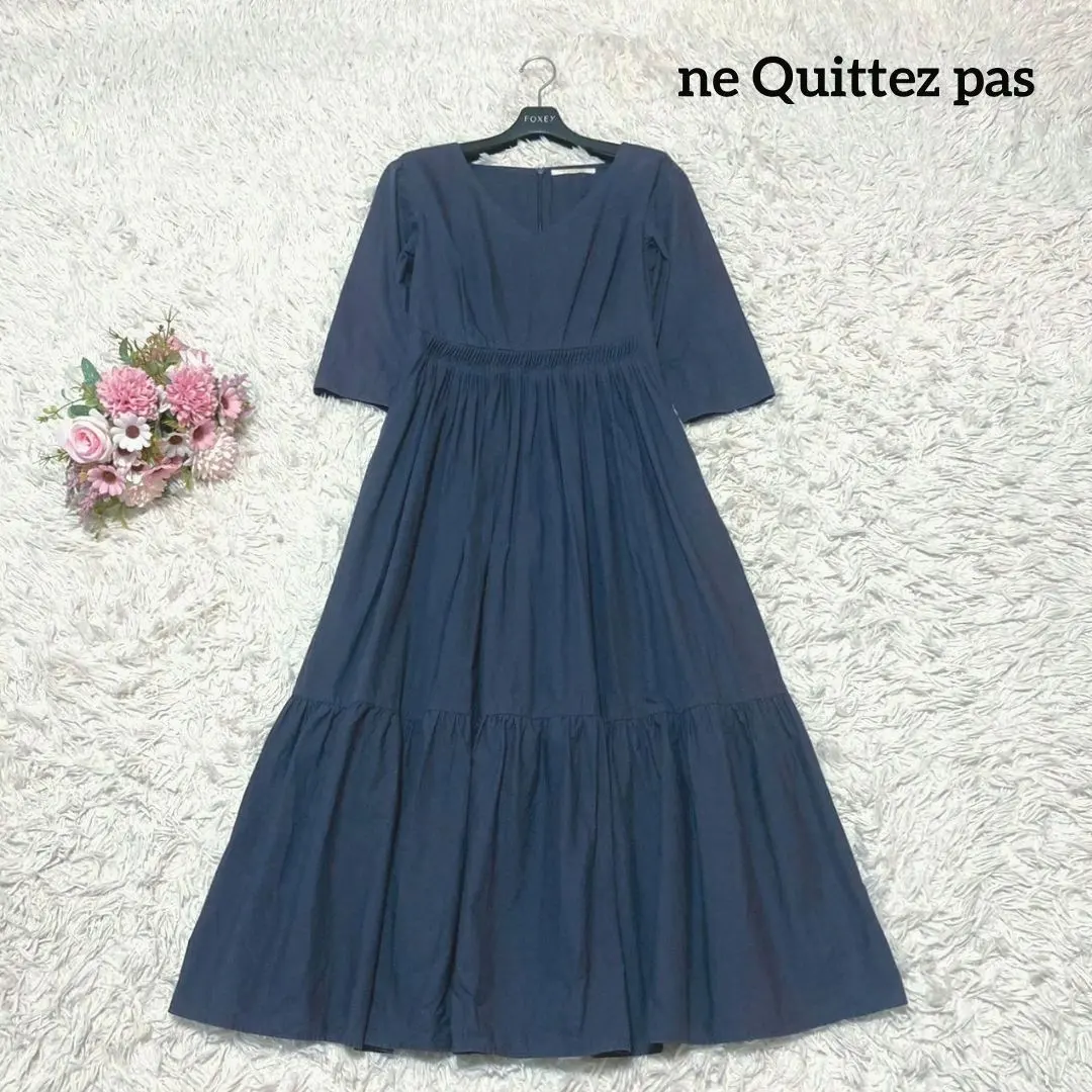 Thumbnail of Beautiful Condition ♡ Indian Cotton: NE QUITTEZ PAS Pintuck & Tiered Long Dress F