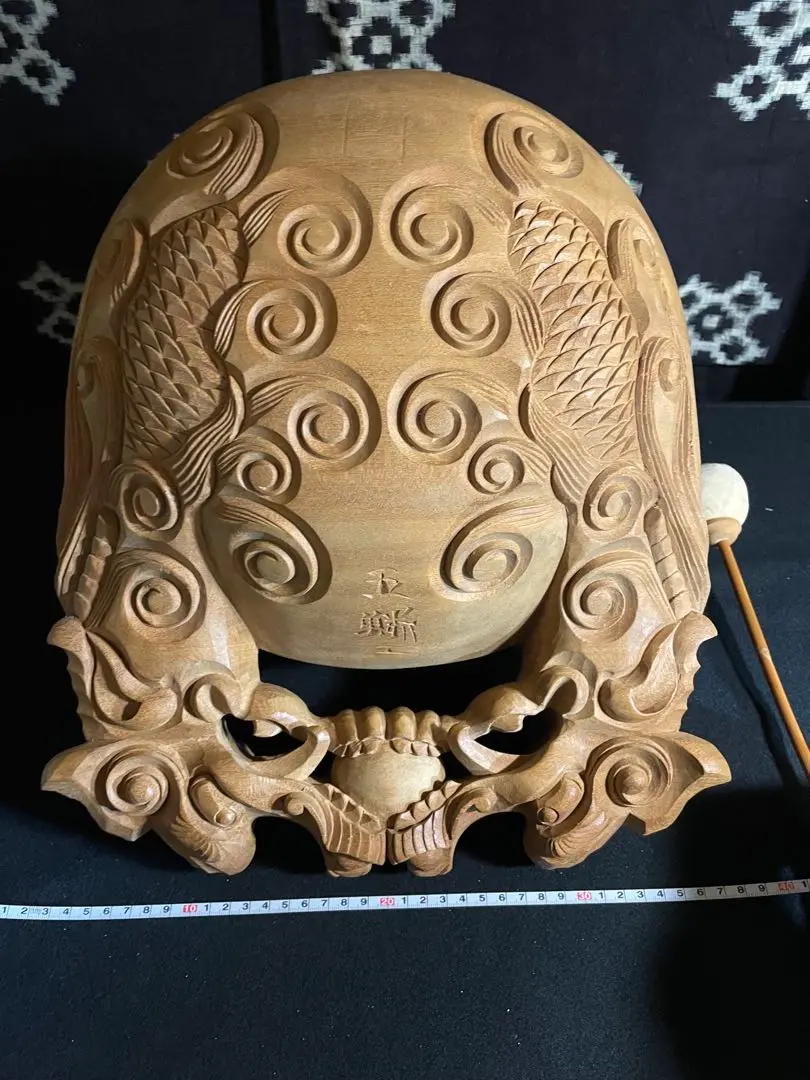値下げ中！　超特大　木魚　双龍 値下げ中！超特大木魚双龍