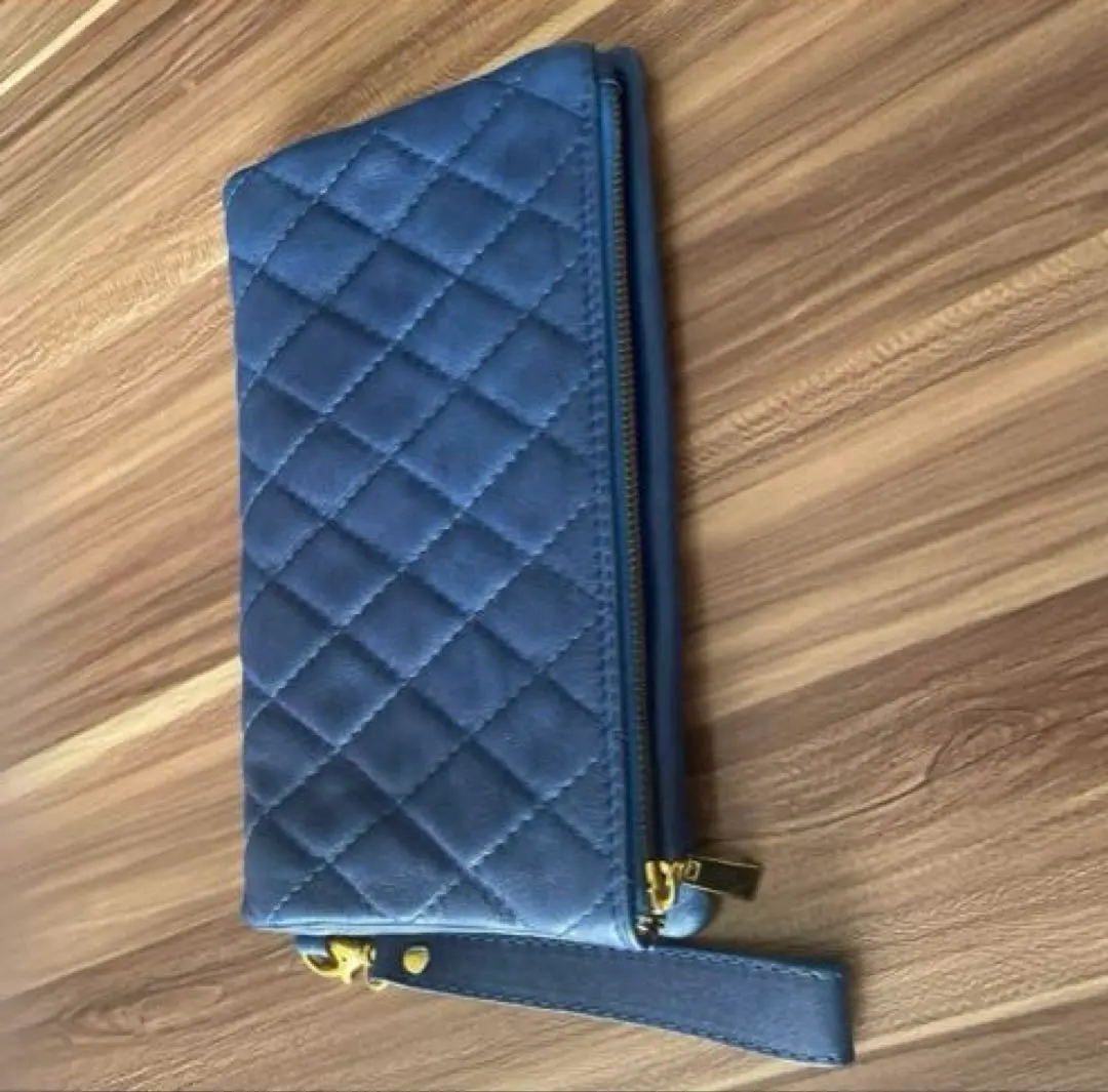 Thumbnail of Navy Quilted Leather Clutch Bag