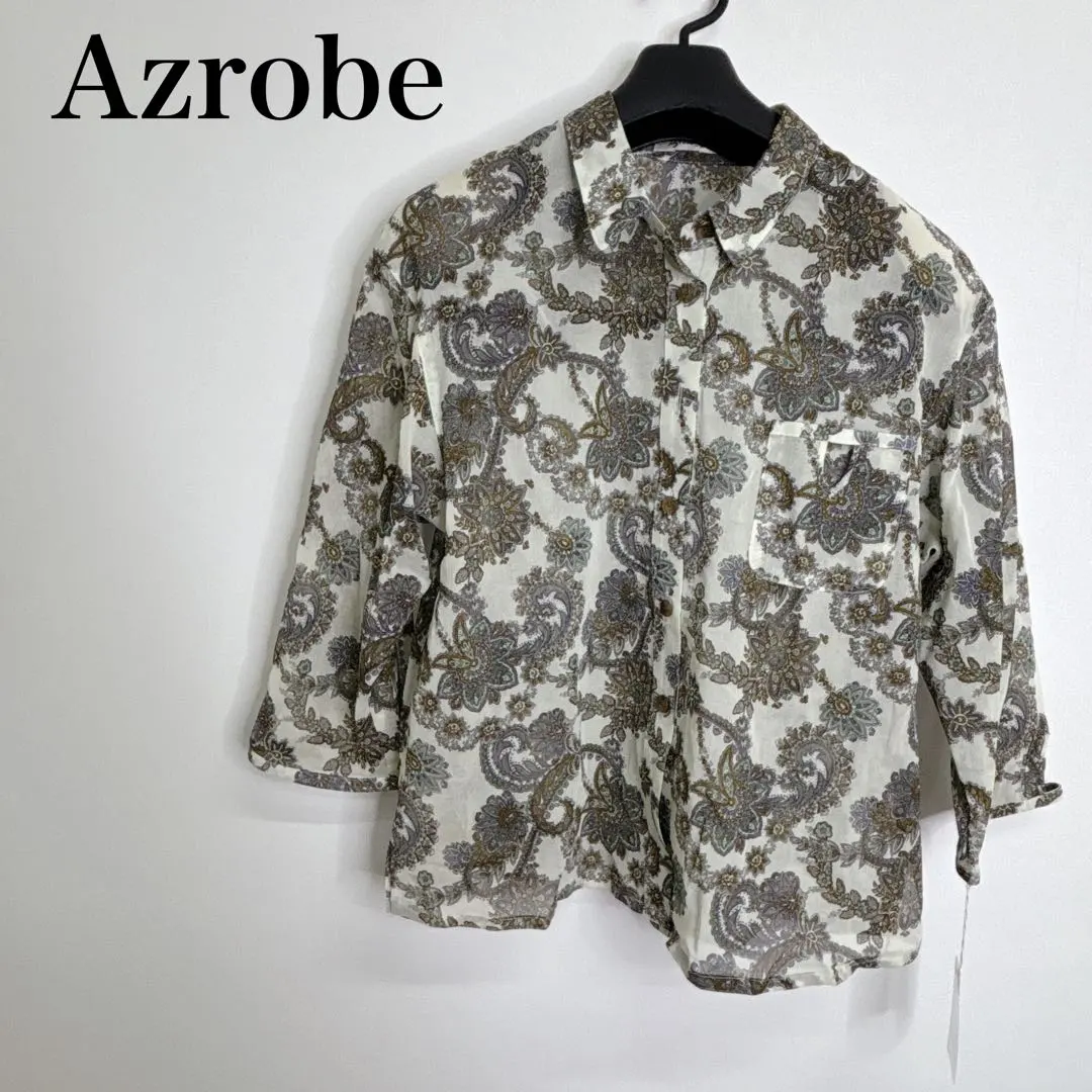 全新附吊牌 Azrobe 佩斯利花紋 五分袖襯衫 的縮圖