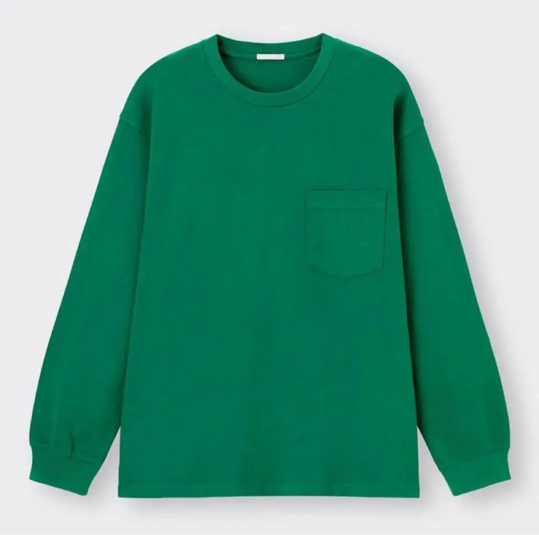 Thumbnail of GU Heavyweight Crew Neck Long-Sleeve T-Shirt M GU Green Pocket 344506
