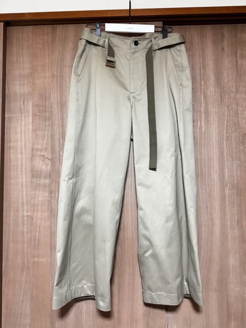 サイズ3 25ss sacai コットンチノパンツイカパンツ1stデリバリー