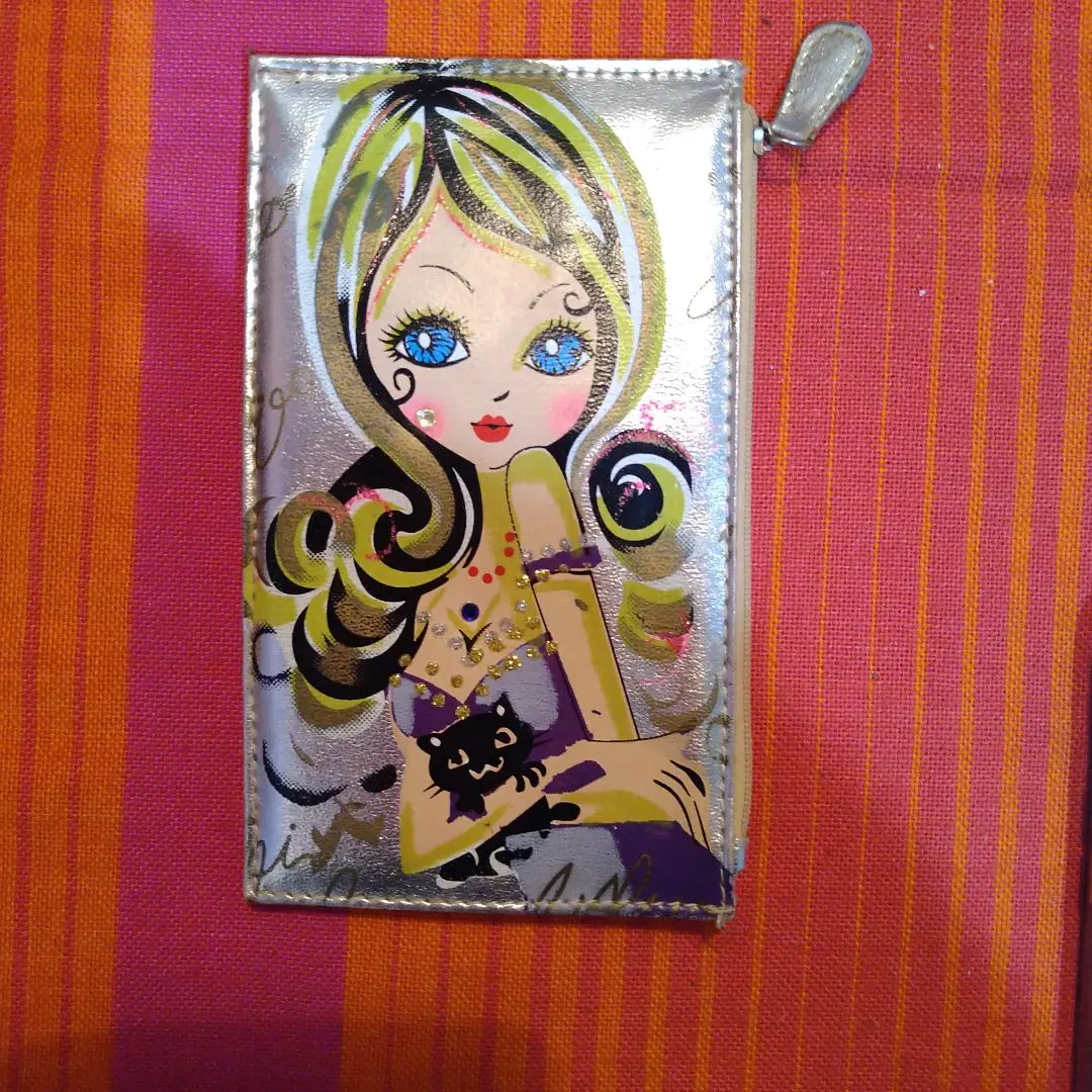 W016 CELTA セルタ おしゃれ姫 ハンドペインティング 長財布 一点物 W016 CELTA セルタ おしゃれ姫 ハンドペインティング 長財布