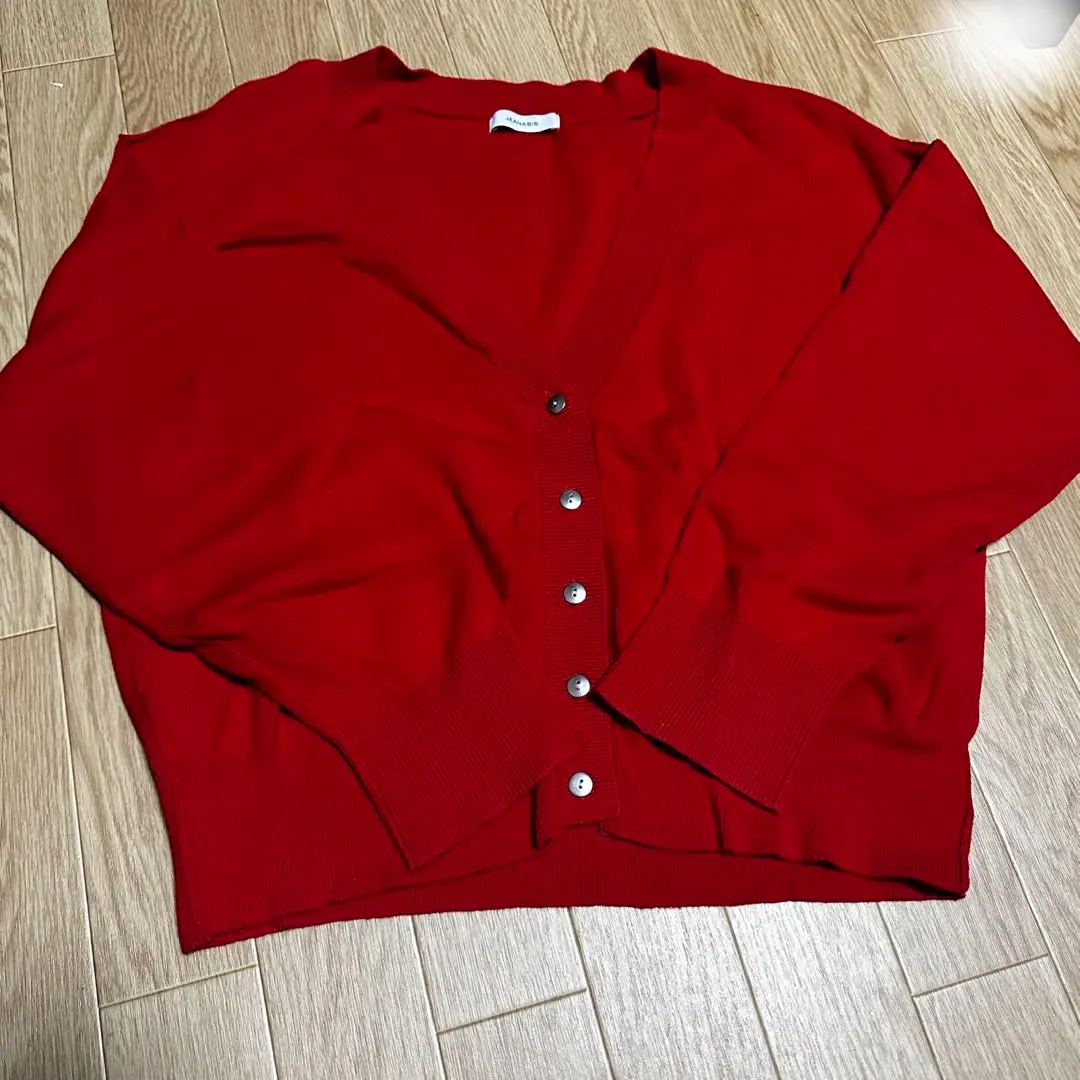 Thumbnail of JEANASIS Red Cardigan Long Sleeve V-Neck