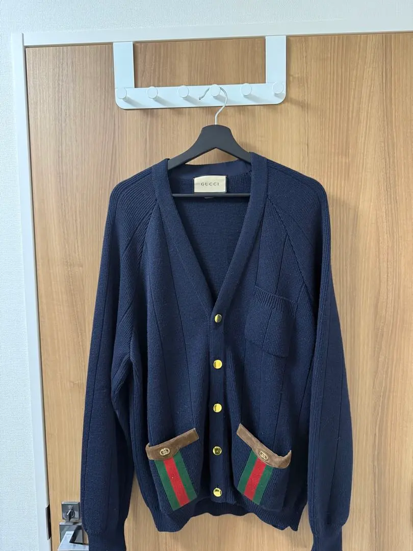 Thumbnail of Brand new, unused Gucci Web Stripe Wool Blend Knit Cardigan