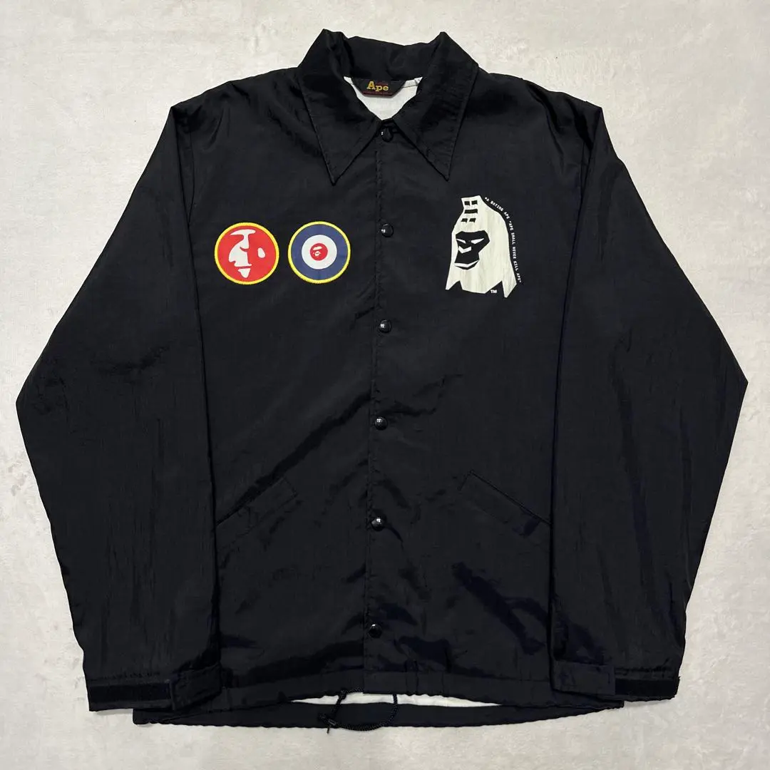 レア✨ベイシングエイプ 00s初期 コーチジャケット ナイロン バックロゴ XL レア✨ベイシングエイプ 00s初期 コーチジャケット ナイロン