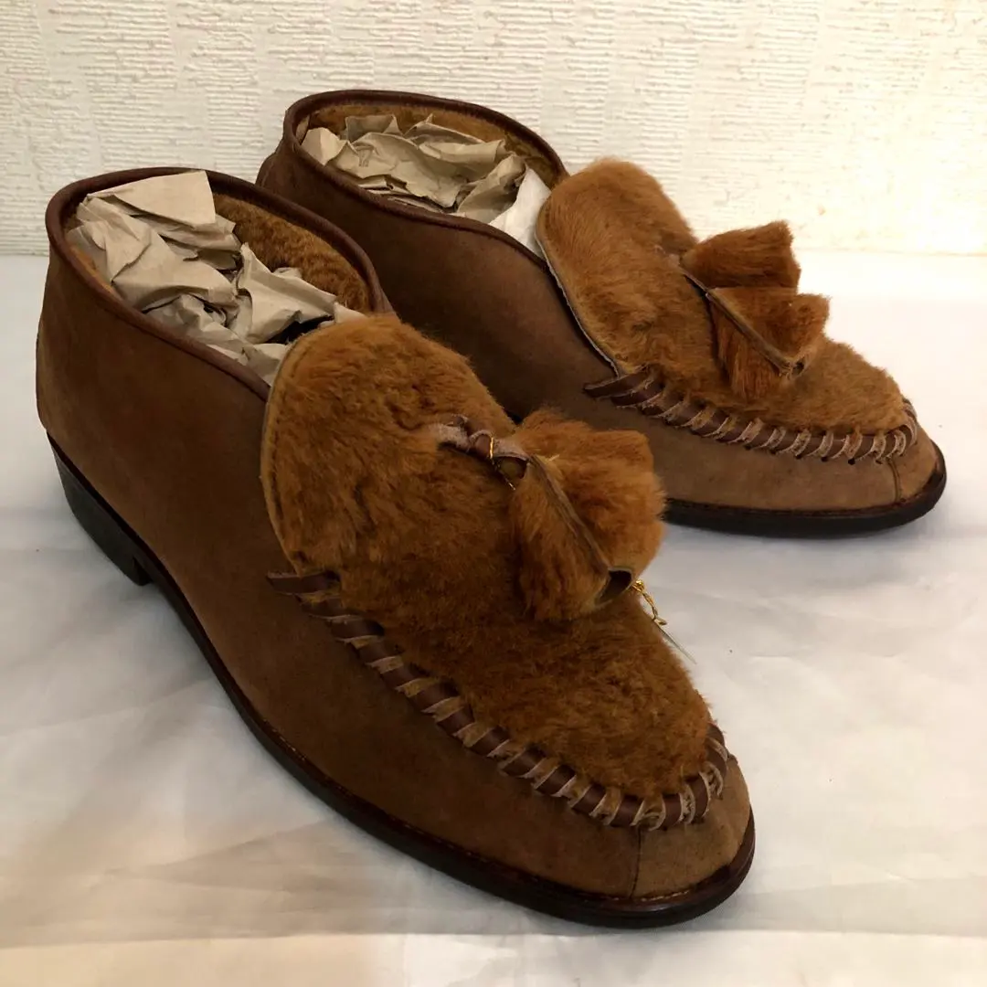 袋鼠皮 未使用 保暖流蘇踝靴 23cm 的縮圖