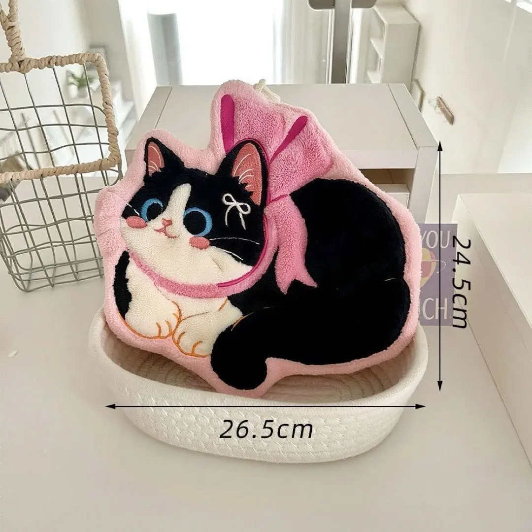 Thumbnail of Embroidered Cat Design Hand Towel