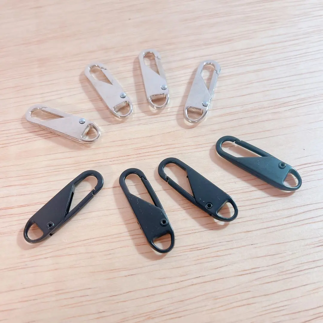 Thumbnail of Zipper Pulls, Set of 8, Zipper Tab Replacements, Silver & Black