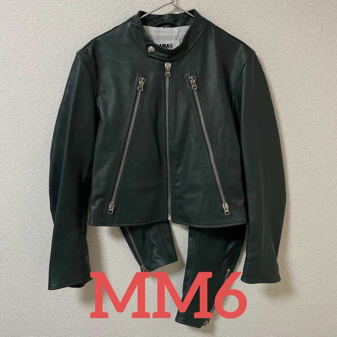 MM6 メゾンマルジェラ レザー　ボア　ライダース オーバー　サイズ 2025年最新】MM6 Maison Margiela レディース レザージャケット
