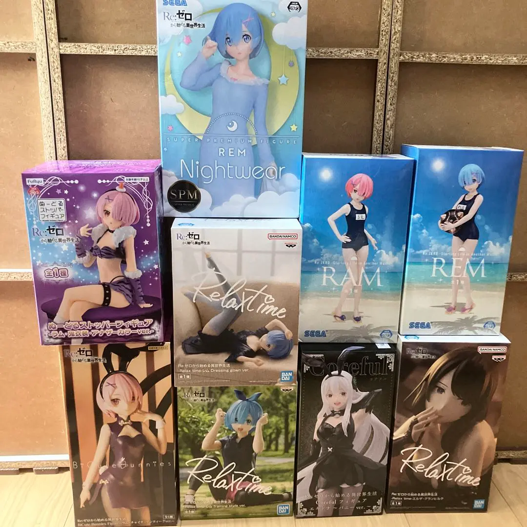 リゼロ　レム　ラム　クリームソーダ　ラウンドワン　限定　フィギュア　プライズ リゼロ レム&ラムクリームソーダ ラウンドワン限定フィギュア
