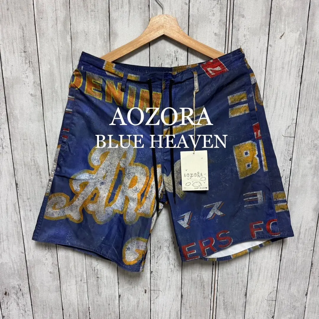 【未使用】AOZORA BLUE HEAVEN 転写プリントショートパンツ！ 未使用タグ付き AOZORA BLUE HEAVEN 転写プリントショートパンツ