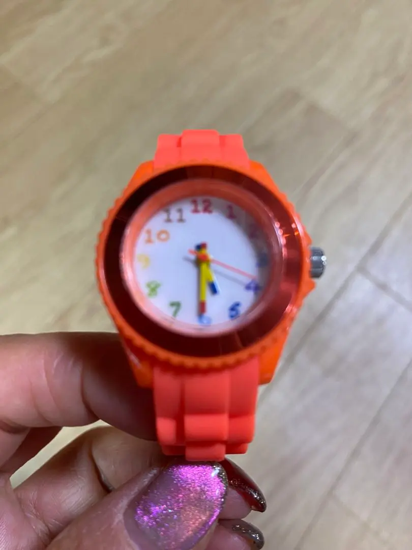 Thumbnail of Cray-pas Pattern Watch Orange Colorful Numbers Rubber Belt Watch