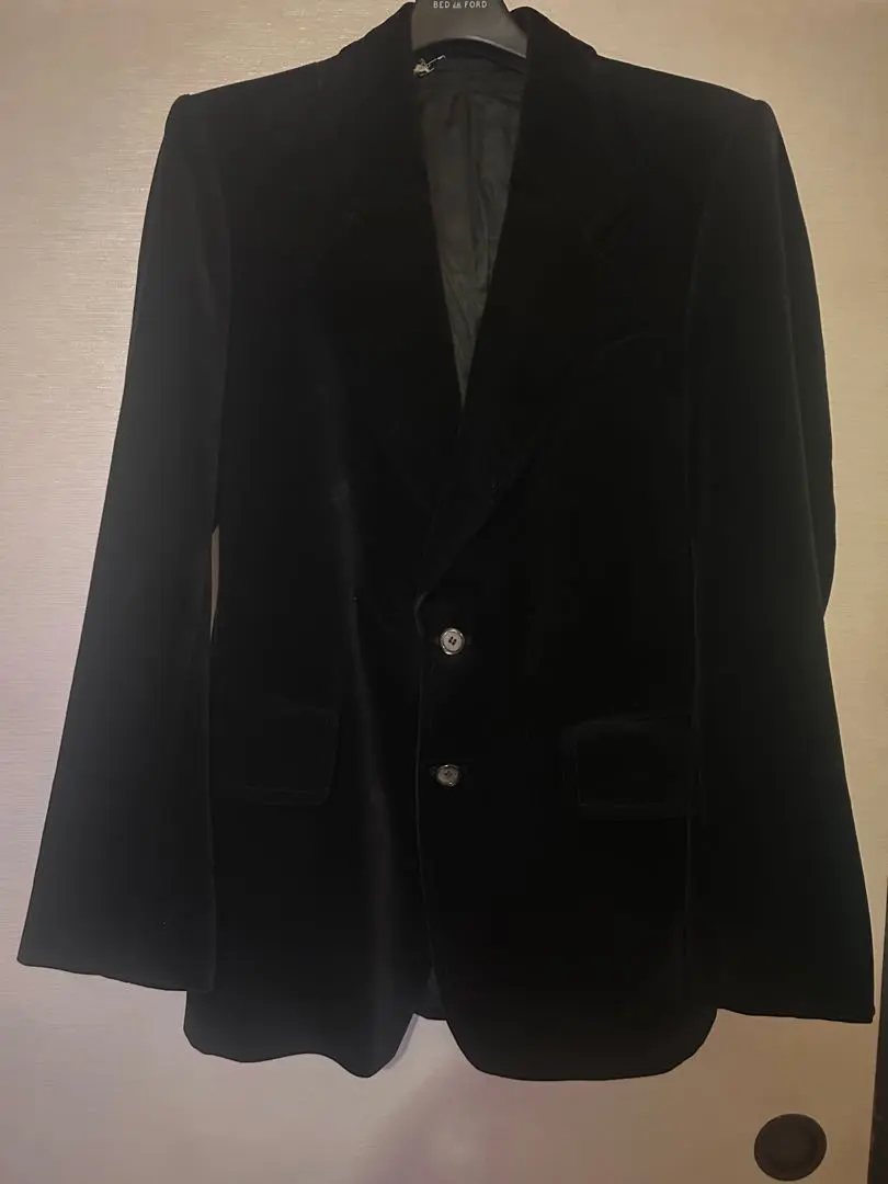 香農 黑色 西裝外套 天鵝絨 古董 的縮圖