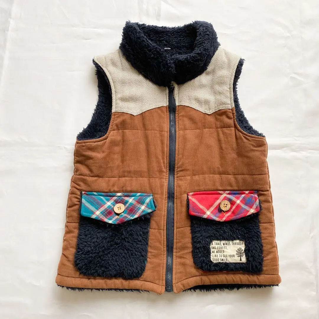 Thumbnail of Kids' Best Fleece Collar Checkered Outerwear 130
