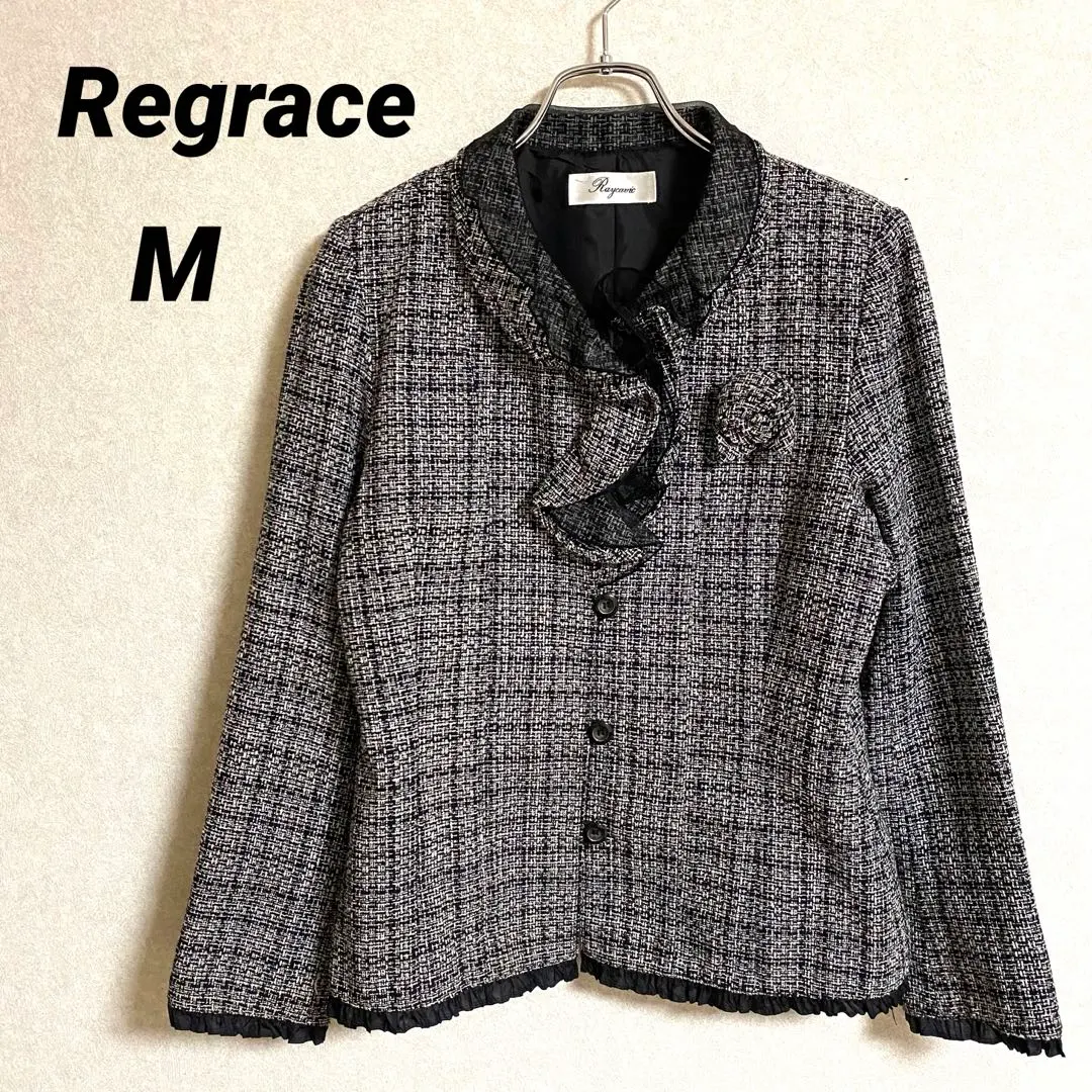 Thumbnail of Regrace Tweed-style Jacket with Frills and Collar, Black, M, Formal