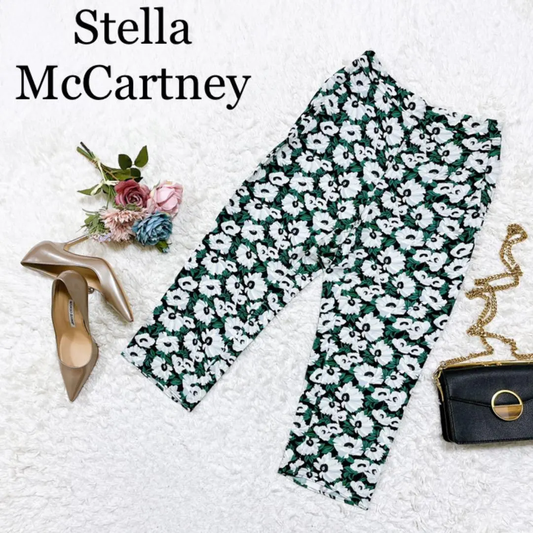 STELLA McCARTNEY パンツ（その他） 黄x白(総柄) 2318624N0077 Stella McCartney - STELLA McCARTNEY パンツ（その他） XS 白
