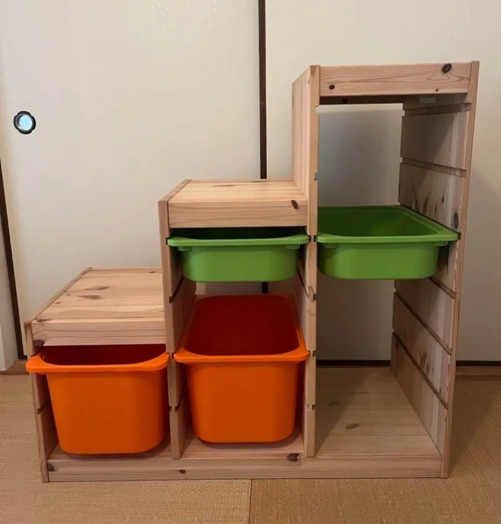 ★引き取り専用★IKEA イケア　トロファスト　階段タイプ　解体済み TROFAST トロファスト フレーム, ライトホワイトステインパイン